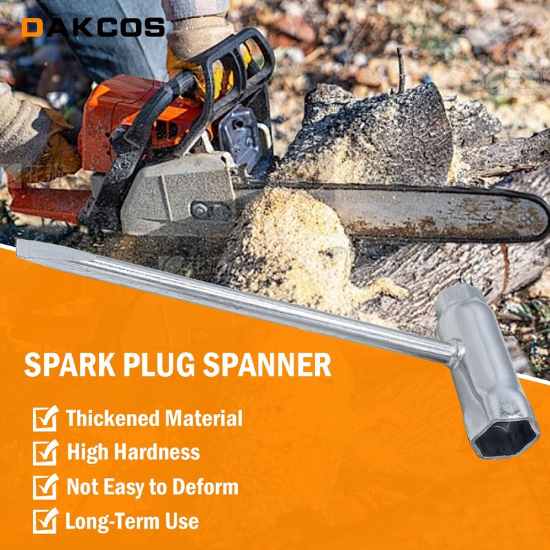 DAKCOS Chainsaw Scrench, Combination Spanner, Spark Plug Spanner, T-Wrench Socket