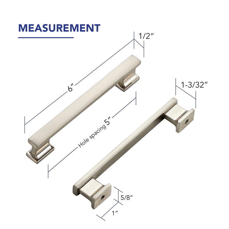 Ravinte Hardware 10 Pack 5 Inch (128mm) Brushed Nickel Cabinet