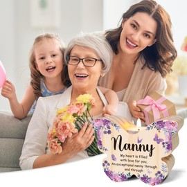 Nanny Gifts, Gifts for Nanny Grandma from Grandchildren Butterfly Candlestick, Nanny Grandma Birthday Gifts, Mothers Day Christmas Nanny Gifts from Grandkid,Gifts for Nana Nan, Presents for Grandma