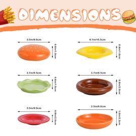 Pcmursal Hamburger Plate Set, Stackable Burger Plate Set, Hamburger Plates, Burger 6-Layer Mini for Hot Pot, Sushi, Snacks & Party Tableware