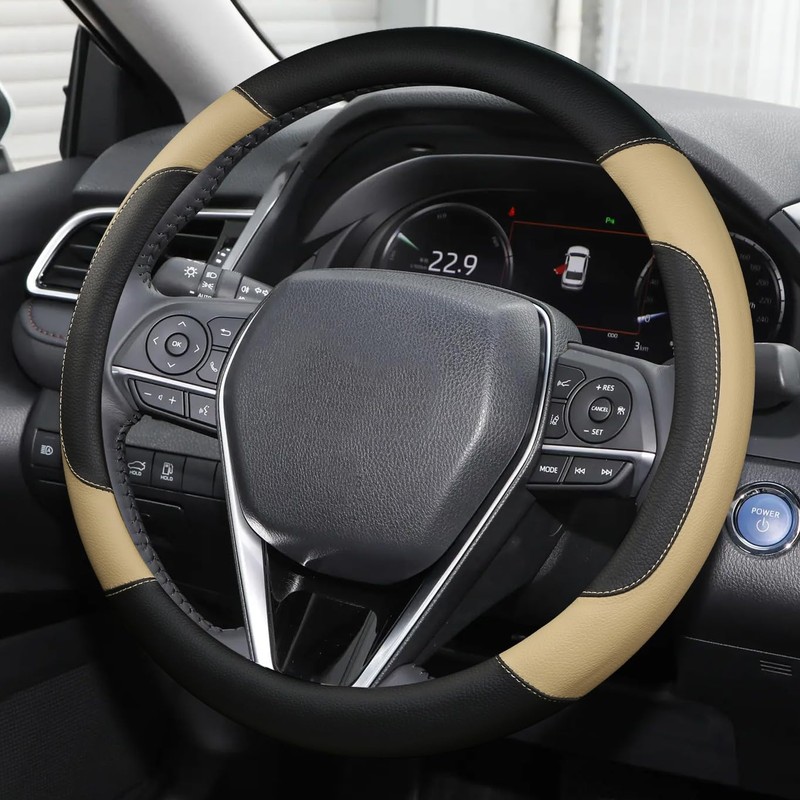 OHHMNKK Custom-Fit Steering Wheel Cover for Toyota Camry Corolla Highlander