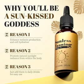 Sunless Tanning Drops, 2025 New Enhances Natural Tan & Moisturizes Skin, Natural and Fast Tanning for all Skin Types - 60ml