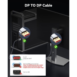 iYavvort 8K DisplayPort Cable 1.4, [VESA Certified] 8K 4K DP Cable 9.8ft, Display Port Cable [8K@60Hz, 4K@144Hz, 2K@240Hz, 32.4Gbps], High Refresh Rate for Gaming Monitor, HBR3, HDR (9.8 Feet)