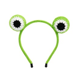 Frog Headband Knitted face wash anti slip braided headband (Green, One size)