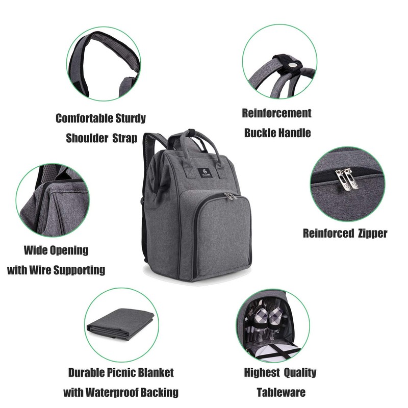ALLCAMP OUTDOOR GEAR Picnic Backpack for 2 Person W/ Fleece