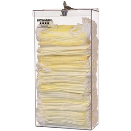 Bowman Dispensers Top Loading Mask Dispenser, Locking Lid with Pivot Hinge, Wall Mounting Keyholes, Two Sizes, Multiple Colors, Made in USA, 4.43 Inches L x 8.38 Inches W x 16.39 Inches H