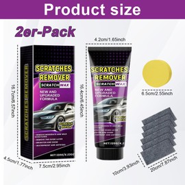 Kratzer Entferner Auto, 2 Stück Nano Sparkle Tuch Auto Kratzer Kit, 2025 Neues Autos Kratzer Reparaturpaste Kit, Nano Tuch Entferner Reparatur Paste Polierwachs für Oberflächen