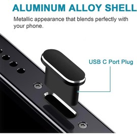 USB C Dust Plug  15, 16 USB C Port Cover Compatible with  15/16 Pro, Plus, Pro Max,  Port Protector Dust Cover - 2 Pack Aluminum Alloy and 2 Pack   15 16 Dust Plug - Color: USB C