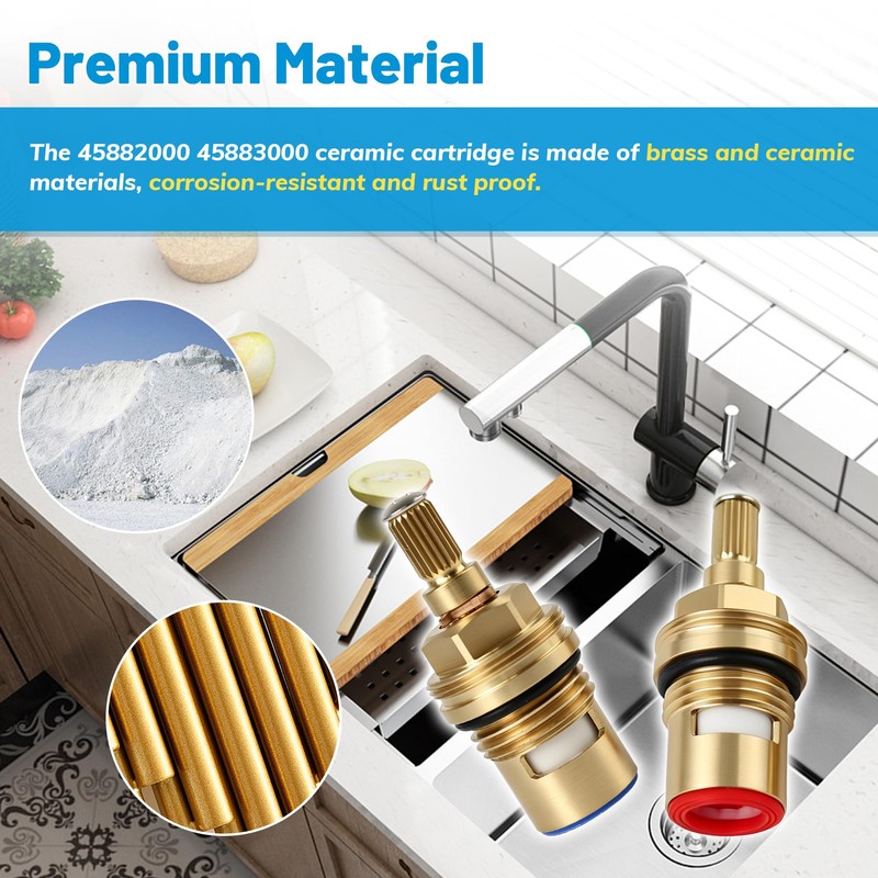Zorqon 2 Pcs Ceramic Cartridges Replace for 45882000 45883000