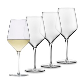 Libbey Signature White Wine Glasses Set of 4, Seamless Long Stem Wine Glasses for Wines and Cocktails, Tasteful Wine Glass Set for All Occasions.