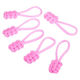 PATIKIL Zipper Pulls Replacement, 6 Pack Extension Cord Handle Fix Pull Tab Extender Fixer Slider Head Repair Kit for Luggage Backpack Jacket, Pink
