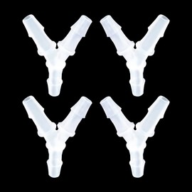 ANPTGHT 1/4" Hose Barb Fitting Equal Barbed Y Shaped 3 Way plastic Tubing Joint Splicer Mender Adapter Union for Oxygen Tubing Pipe Household Fuel Gas Liquid Air (Pack of 4)