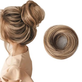 XFSRG Haarteil Hair Extensions für Damen, natürlich wirkender Haarteil-Dutt, voluminöser Fake Bun, lockerer Chignon-Haarknoten, elastischer Scrunchie, einfache Hochsteckfrisur