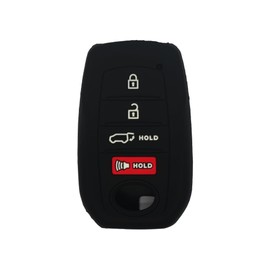 SEGADEN 2 Pcs Silicone Cover Protector Case Holder Skin Jacket Compatible with Toyota Venza Corolla Cross 4 Button Smart Remote Key Fob 3+1 BTN CV4425 Black & Deep Blue