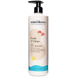 Mini Bloom Fresh N’ Clean 2-in-1 Hair + Body Wash | Shampoo Sulfate-Free | Baby & Kid Safe | Gently Cleanses Head to Toe w/ Aloe leaf, Chamomile extract, Skin-Calming lavender & Botanicals 16.6 oz
