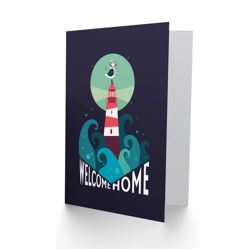 Wee Blue Coo Lighthouse Welcome Home Card