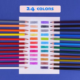Colokit 24 Pack Colored Pencils with Sharpener, Break-Resistant, Coloring Pencils Set for Kids | Art Supplies for Drawing, Coloring, Sketching, Blending, Shading