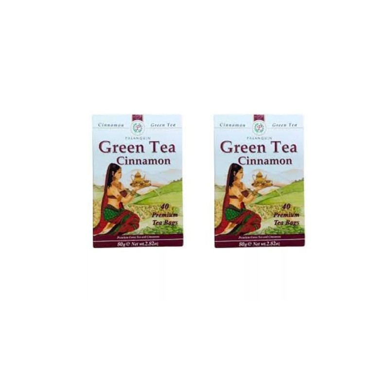 Palanquin Green Tea Cinnamon, 40 Premium Tea Bags, 80 g