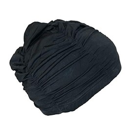 Dolcevita Black Pool Cap | Long Hair Cap | Fabric Swimming Cap | Swim Cap for Women | Great Comfort and Elegance | Made in Italy