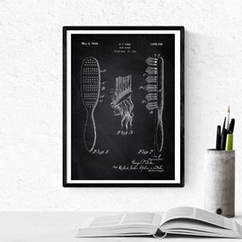 Nacnic Black - Pack of 4 Sheets PATENTS Hairdressing. Set Posters Inventions Old patents. Choose The Color You Like. Printed on 250 Grams