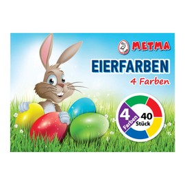 Metma B004, Pack of 4, Green, Red, Yellow, Blue, Warm, Colouring Tablets, Eggs, Easter, Multicoloured