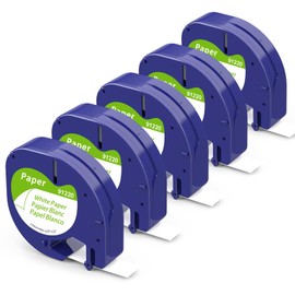 Aken Aken 91220 Papier Weiß 12mm x 4m Schriftbänder Kompatibel mit Dymo Etikettenband, Kompatibel mit Dymo Letratag Etikettenband White Paper S0721510 für Dymo Letratag LT-100H LT-100T XR 200B