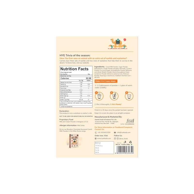 HYE FOODS Milky Dunes | Camel Milk Powder | Pasture