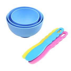 Dental Laboratory Mixing Bowl Rubber Flexible Plastic Spatula for Alginate Impression Plaster Materials (6 Pieces)