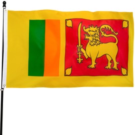 DANF Sri Lanka Flag 3x5 Ft Thick Polyester, Fade Resistant, Brass Grommets, Canvas Header Republic of Sri Lanka National Flags with 3 X 5 Feet