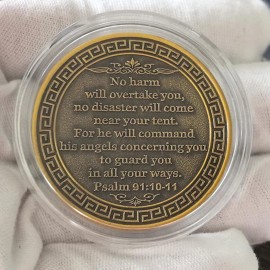 LZWIN The Archangel Saint Michael Christian Challenge Coin - 1.57 Inch Zinc Alloy