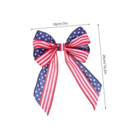 FRCOLOR 2pcs Patriotic Bow Ornaments Chic Bow Decor for July Elegant Independence Day Decoration with American Flag Design for Doors Porches and Walls