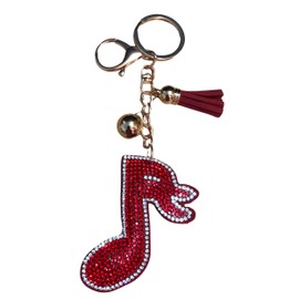 Popfizzy Rhinestone Music Keychain for Women, Musical Note Backpack Keychain, Bling Music Gifts for Women and Girls
