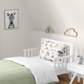 Sweet Jojo Designs Jungle Animals Boy Girl Unisex/Gender Neutral Toddler Pillow with Pillowcase 13 x 18 in. Small Airplane Travel Essentials Must Haves Sleeping Pets Kids Bed Wildlife Safari Animal