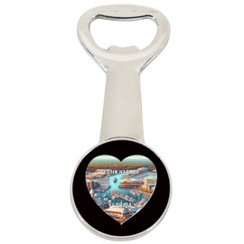 Destin Harbor Florida Travel Souvenir Destination Heart Shape Design Magnetic Bottle Opener Single