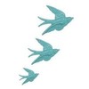 Sass & Belle Blue Vintage Style Ceramic Wall Art Plaques (3 Swallows, Stone, Duck Egg, Wall Plate)