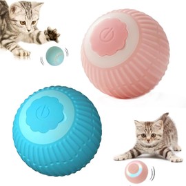 2025 New Two-Piece Interactive cat Ball Toy, Indoor Mobile cat Toy with LED Lights, Intelligent Rolling Ball Electric Toy, tailless Automatic Escape