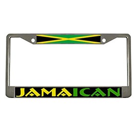 Jamaica Heavy Duty Stainless Steel Chrome License Plate Frame Car Tag Holder