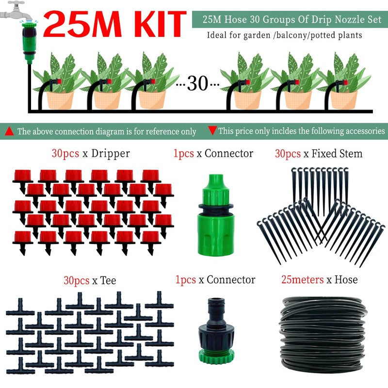 Drip Irrigation Kit for Garden & Greenhouse – 10M–30M Micro