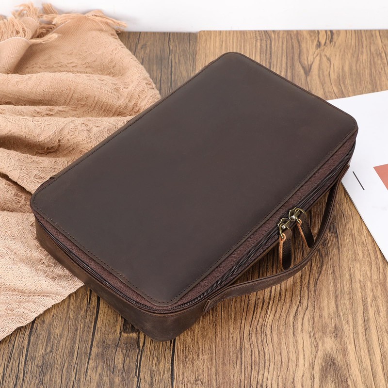 Polare Full Grain Leather Travel Sunglasses Organizer Case, Multiple Pairs