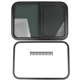 Horizontal RV Window, 30" W x 20" H Tinted Sliding RV Window with Net Screen and Trim Ring, Suitable for 1" or 1-1/2" Thickness Wall
