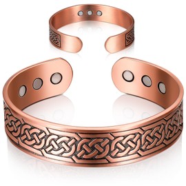 Otuuz Magnetic Copper Bracelet for Men and Women Pure Copper Bracelet Axe Energy Bracelet with 9 Magnets Adjustable Size for Christmas Communions Birthday Gifts (Bronze)