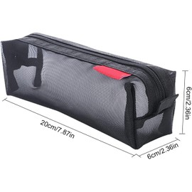 Nylon Mesh Portable Pouch Pen Bag, 3Pcs Clear Pencil Case Clear Exam Pencil Pouch Mesh Zipper Pen Pouch Stationery Pen Pencil Bag Portable Nylon Pencil Storage Pouch,Simple Mesh Pencil Case Zipper Pen Bag