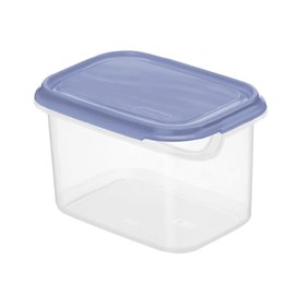 Rotho 0.75 Litre Rectangular Container, Blue Lid, Clear, 0.75 Litre