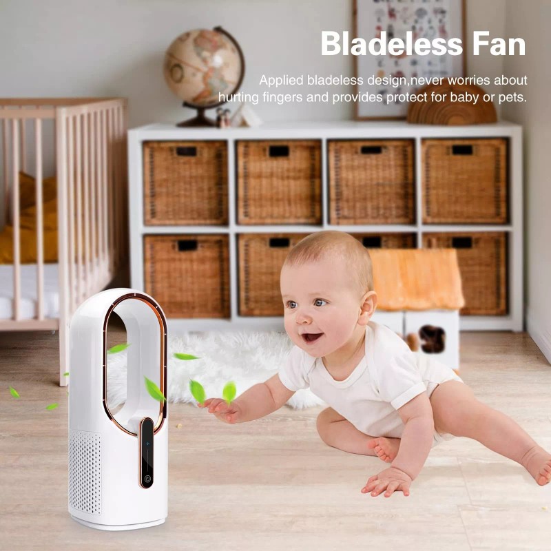 SISMEL Desk Fan, Small Quiet Bladeless Fan 11.8 Inch USB