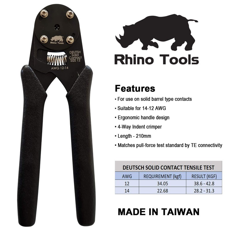 Ratchet Crimping Tool for Size 12 Deutsch DTP Closed Barrel