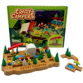 Player 1: CRAZY CAMPERS - Single Player Logic Game, 36 Challenges & Puzzles, Difficulty Levels Range from Easy to Difficult, Project Genius, Ages 8+
