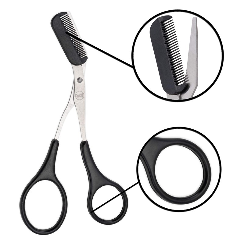 K-Pro Eyebrow Scissors - Scissors Removable Eyebrow Comb for Men