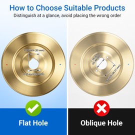 Shower Handle Cover Plate, Brushed Gold,for One-Handle Tub and Shower Faucets, Escutcheon Replacement for Moen 16090 Chateau Collection
