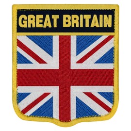 UK Shield Great British Union Jack Flag Patch Embroidered National Badge Applique Fastener Hook and Loop Emblem