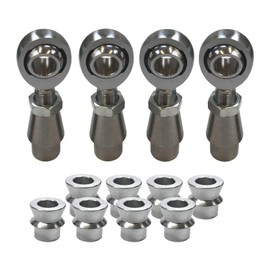 3/4" Heim Joint Kit - Chromoly Heim Joints 3/4" for 1.75" OD 120 Wall Tube w/Spacers - Fabricate 4-Link Tie Rod Ends Suspension Steering UTV Rock Crawler Sand Rail Hot Rod Johnny Joint [6101B34] 4-Set